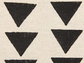 Sada 2 bavlnených vankúšov so vzorom trojuholníka 45 x 45 cm béžová a čierna CERCIS Beliani