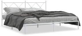 Kovový rám postele s čelom biely 180x200 cm 376555