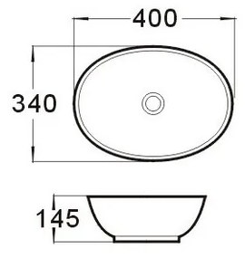 Keramické umývadlo na dosku MEXEN ELZA strieborno-biele 40 CM