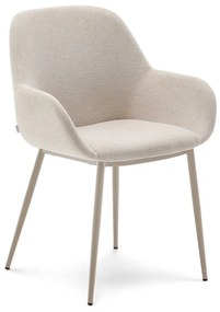 Krémovobiele čalúnené jedálenské kreslo Konna – Kave Home