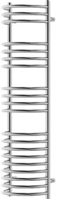 Mexen Eros, vykurovacie teleso 1200 x 318 mm, 331 W, chrómová, W112-1200-318-00-01