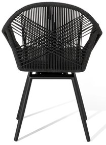 Otočné jedálenské kreslo s textilným výpletom