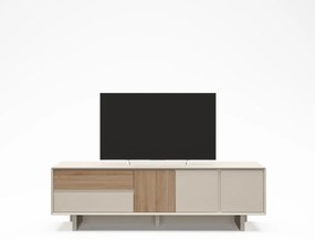 TV stolík v béžovej a prírodnej farbe v dekore duba 180x55x45 cm Carpi – Marckeric