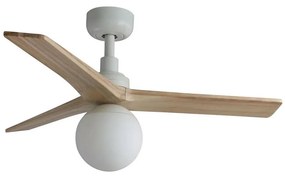 FARO 34281WT-11L-Str. ventilátor KLIMS 1xE27/15W/230V borovica/biela pr. 92,5 cm