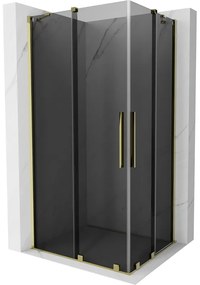 Mexen Velar Duo, sprchový kút s posuvnými dverami 100 x 90 cm, 8mm šedé sklo, zlatá lesklá, 871-100-090-42-50