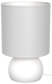 Stolná lampa Vicky, 1x biele textilné tienidlo, w
