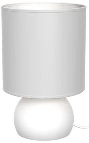 Stolná lampa Vicky, 1x biele textilné tienidlo, w