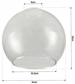 BERGE LED nástenné / stropné svietidlo E27, priehľadná sklenená guľa
