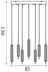 Searchlight 76210-7CL - LED stmievateľný závesný luster na lanku CATTAIL LED/33W/230V