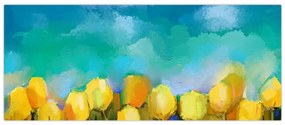 Obraz žltých tulipánov (120x50 cm)