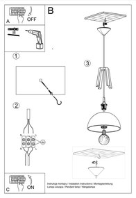 Čierno-béžové závesné svietidlo Nice Lamps Olla