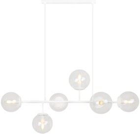 Závesné svietidlo Paris, 6x číre sklenené tienidlo, W