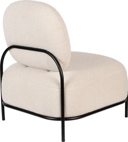 Krémové kreslo z textílie buklé Polly – White Label