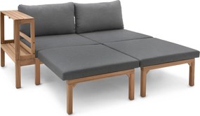 Záhradná pohovka so samostatne výsuvnými opierkami nôh