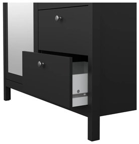 Čierna šatníková skriňa so zrkadlom 102x199x58 cm Madrid – Tvilum