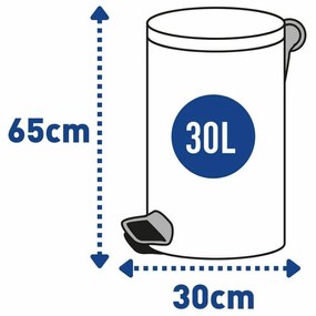 Alda Pedálový odpadkový kôš Freedom Fresh 30 l, sivá, 30 l