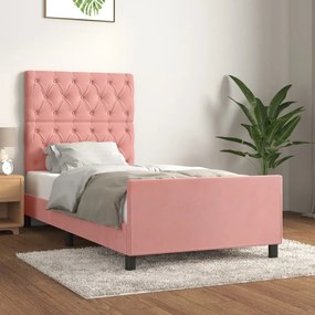 Rám postele s čelom ružový 80x200 cm zamat 3125909