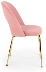 Jedálenská stolička PLATA –⁠ kov/látka, ružová