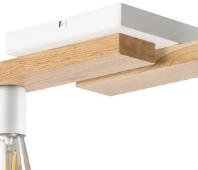 Prisadený luster MATTE 4xE27/15W/230V biela/dub