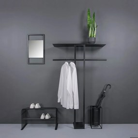 Čierny oceľový nástenný vešiak s poličkou 100 cm Luno Large – Spinder Design