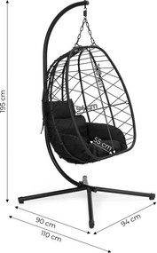 ZÁVESNÉ HOJDACIE KRESLO NOAM 2 S VANKÚŠOM