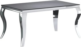 Vintino Jedálenský stôl ORVEX 150 × 90 cm – čierne sklo / chróm