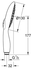 GROHE 26107000 - Ručná sprcha VITALIO RAIN 130 mm, lesklý chróm