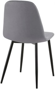 Stolička Giverny zamat - sivá