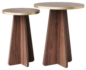 Set 2 ks konferenčných stolíkov Madeline 2 (zlatá + orech). Vlastná spoľahlivá doprava až k Vám domov. 1089598