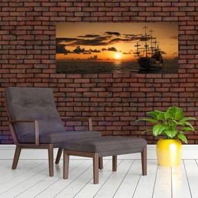 Obraz - Pirátska loď (120x50 cm)