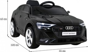 Ramiz Audi E-Tron Sportback pre deti čierne + na diaľkové ovládanie + pohon 4x4 + pomalý štart + rádio MP3 + LED