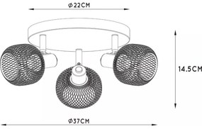 Lucide 77978/13/02 - Bodové svietidlo MAREN 3xE14/13W/230V čierna/mosadz