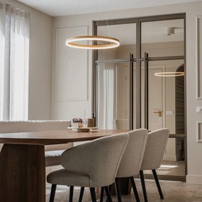 Dizajnové závesné svietidlo zlaté 60 cm vrátane LED 3-stupňové stmievateľné - Anello