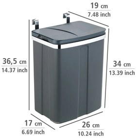 Wenko Závesný odpadkový kôš 12 l, sivá