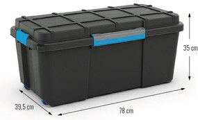 Úložný box z recyklovaného plastu s vekom, Scuba L - 74 l, 35x78x39,5 cm