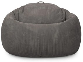 Tmavohnedý menčestrový sedací vak Roll 190 – SLOWDOWN