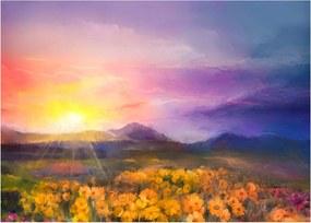 Sklenený obraz - Za svitania (70x50 cm)