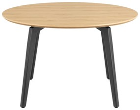 Kulatý jídelní stůl Cadiz 120 cm dub přírodní/černý