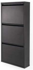 Čierna kovová výklopná skrinka na topánky 50x103x15 cm Billy – Spinder Design