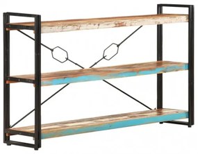vidaXL Knižnica s 3 policami 140x30x80 cm recyklovaný masív-