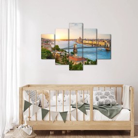 Obraz mesta Budapešť s riekou (150x105 cm)