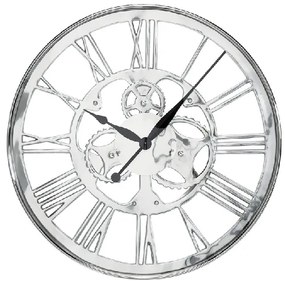 Gear nástenné hodiny strieborné Ø60 cm