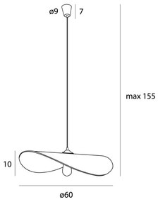 MAXLIGHT P0581 - Luster na lanku NAP 1xE27/15W/230V pr. 60 cm béžová