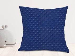 Biante Detská obliečka na vankúš Minky 3D bodky MKP-023 Tmavo modrá 50 x 60 cm