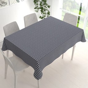 Biante Bavlnený obdĺžnikový obrus Olivia OL-015 Čierno-biela kocka malá 120x180 cm