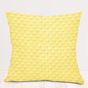 Biante Detská obliečka na vankúš Minky 3D bodky MKP-021 Citrónovo žltá 35 x 45 cm