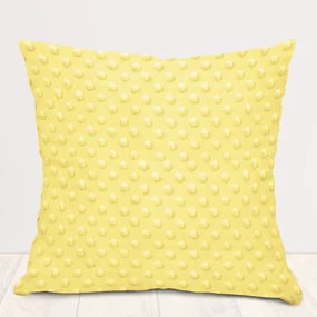 Biante Detská obliečka na vankúš Minky 3D bodky MKP-021 Citrónovo žltá 40 x 40 cm