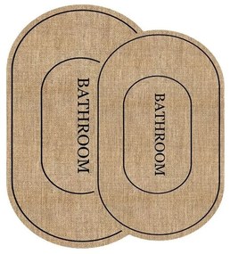 Čierno-hnedé kúpeľňové predložky v súprave 2 ks 60x90 cm Jute Look – Mila Home