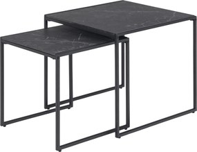 XXXLutz SADA ZASÚVACÍCH STOLÍKOV, čierna, kov, kompozitné drevo, 50/50/45 cm MID.YOU - Stolíky do obývačky - 001749061004