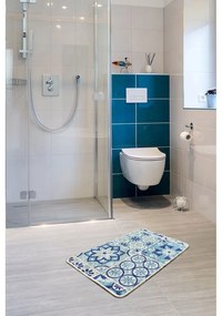 Modrá kúpeľňová predložka 60x40 cm Seramik - Foutastic